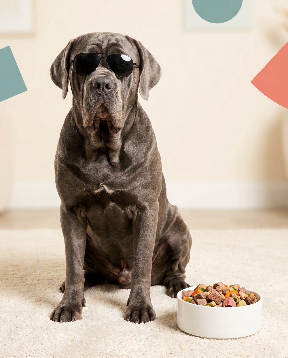 Tony, la mascota de CorsoDogs, un Cane Corso gris